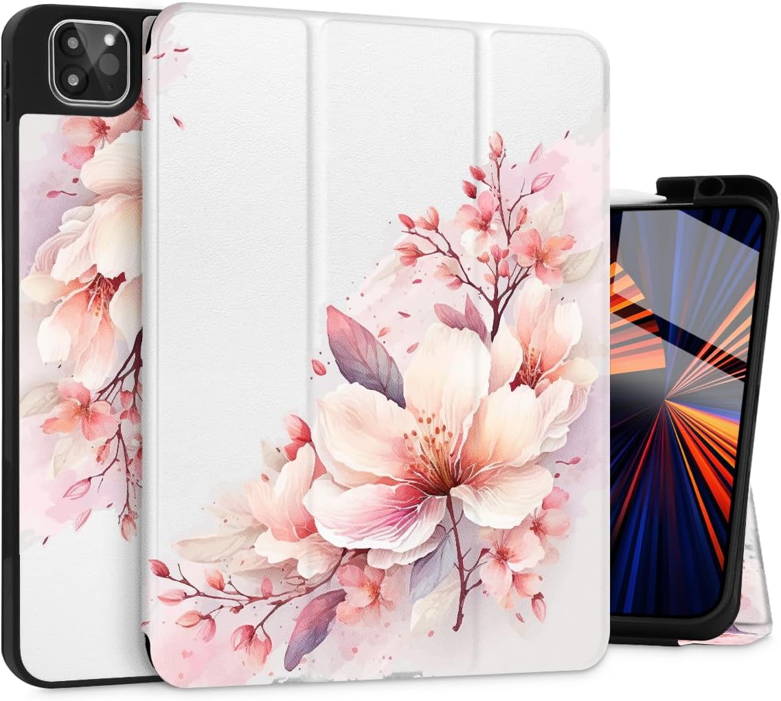 Tuiklol for iPad Pro 11 inch Case (2025 M5 / 2024 M4 Chip) - Built in Pencil Holder, Slim TPU Protective Stand Back Cover Shockproof with Smart Trifold Stand Auto Wake/Sleep, Elephant