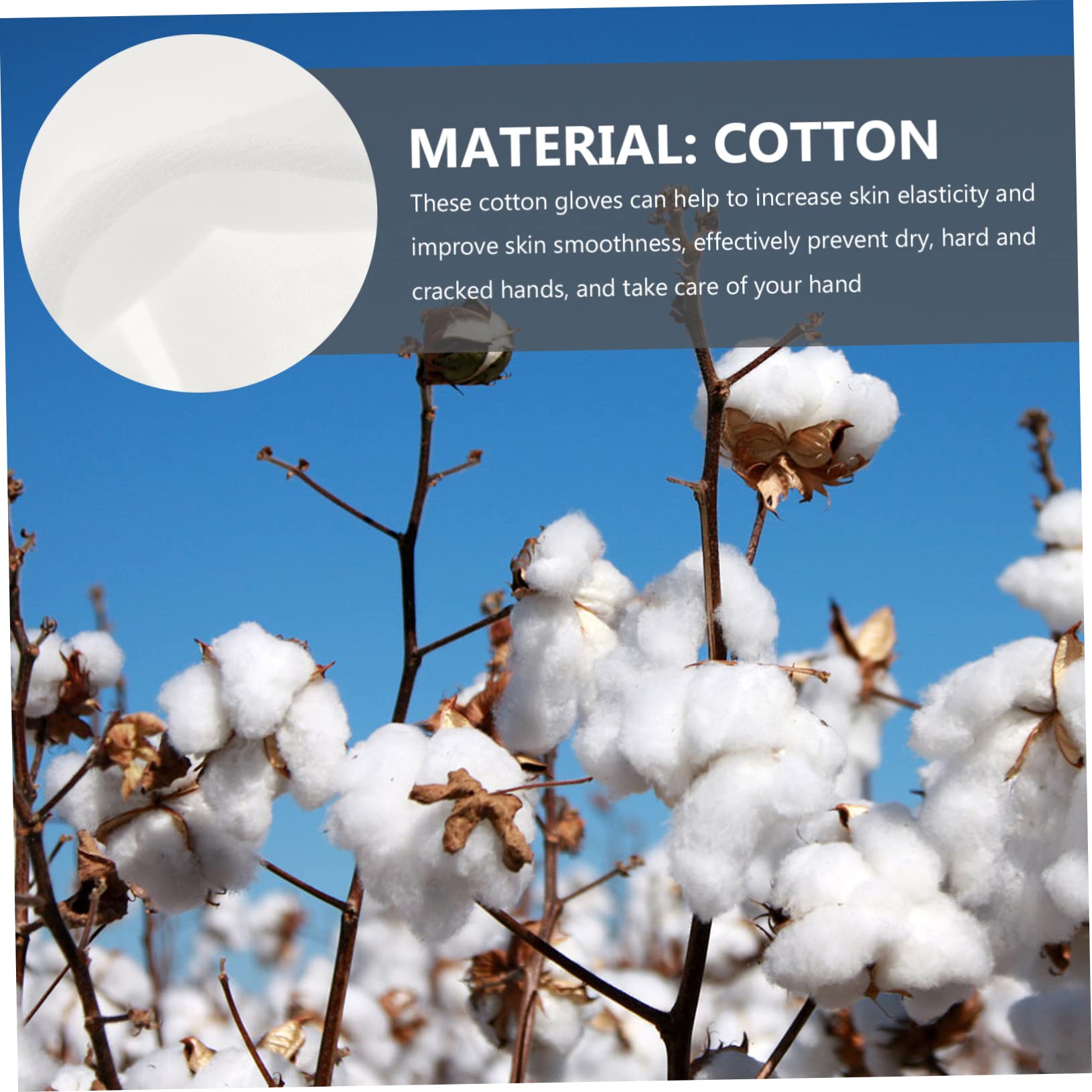 VICASKY Pairs Cotton Gloves for Dry Hands Relief Soft Moisturizing Overnight Treatment