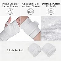 Vista 2 de 2 piezas de boxeo vendaje elástico de compresión para muñeca, guantes interiores de entrenamiento para artes marciales, kickboxing, muay thai