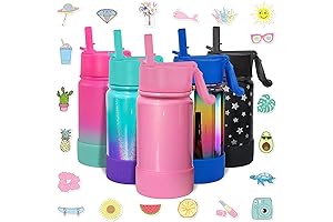 CHILLOUT LIFE Sparkle Sip: Insulated Kids Water Bottle for School, Leakproof & Waterproof Water Bottle
