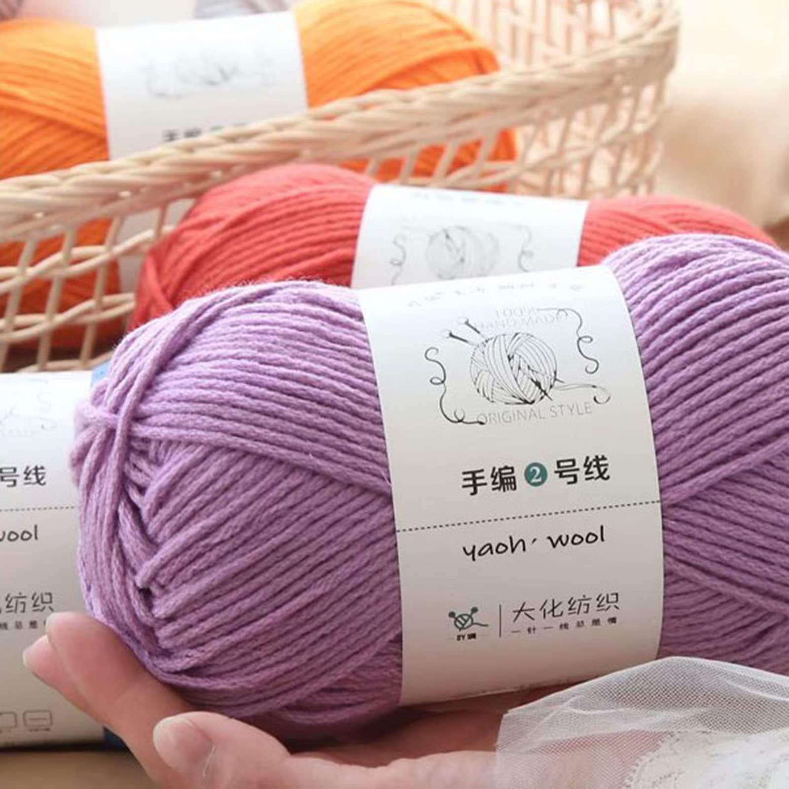 10×100 g de lana de punto doble de algodón 100 % acrílico, gruesa, suave, tejida a mano, colorida, perfecta para cualquier mini proyecto de crochet y tejer (20 ovillos, color 24)