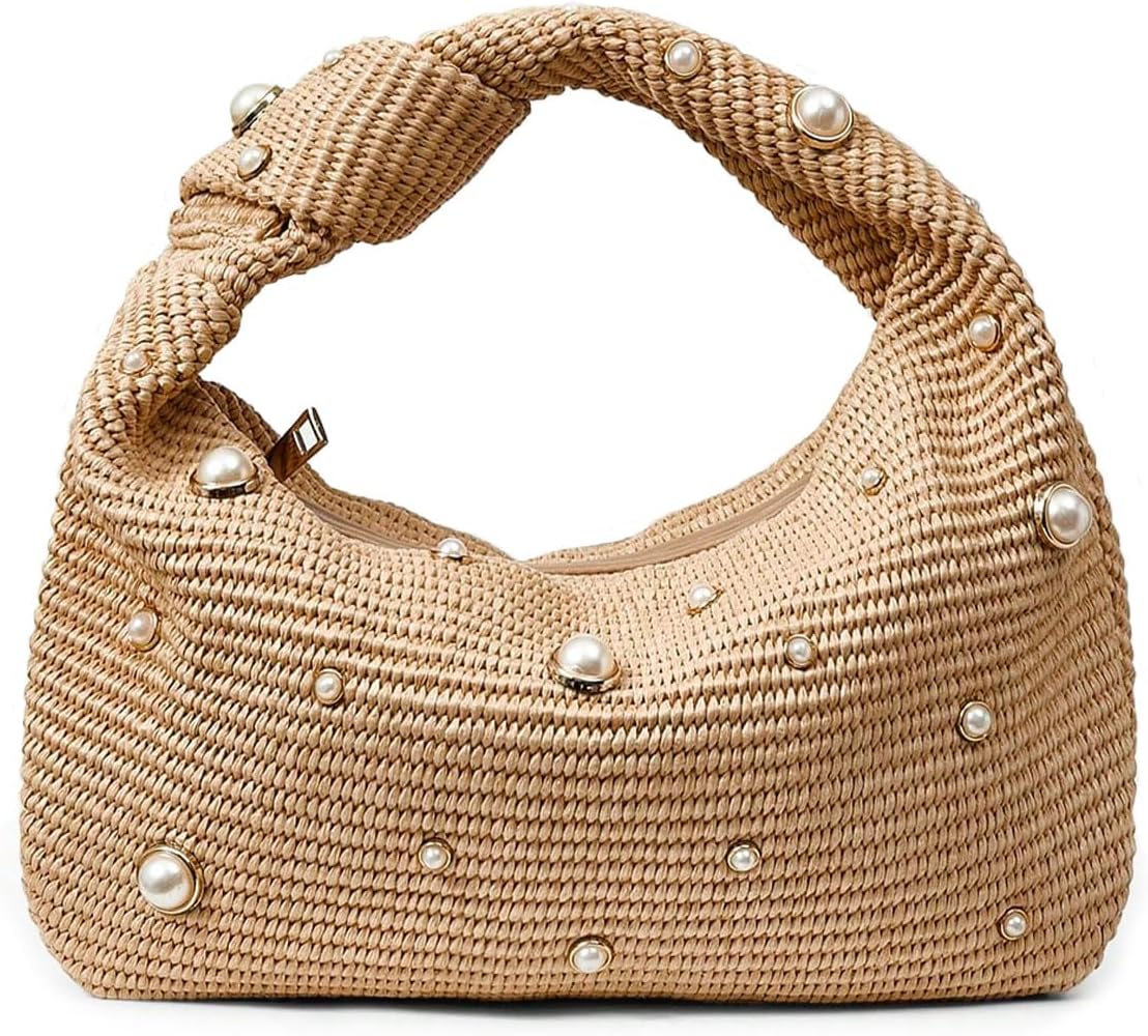 Woven Hobo Bag for Women Knot Strap Handbags, Straw Clutch Purses for Women, Beach Clutch purses for Summer Vacation | vacation, summer hoilday, beach