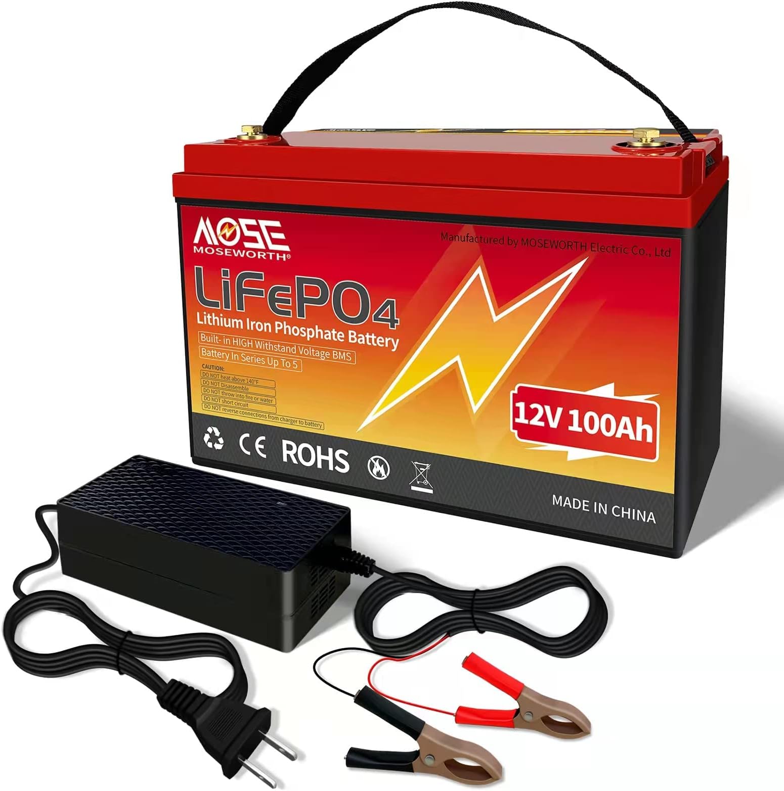 Elfhub LifePO4 Battery 12 V 100 Ah Car Battery with Over 8000 Deep