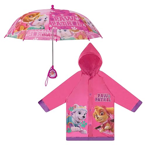 Nickelodeon girls Kids Umbrella and Poncho Raincoat Set, Paw Patrol