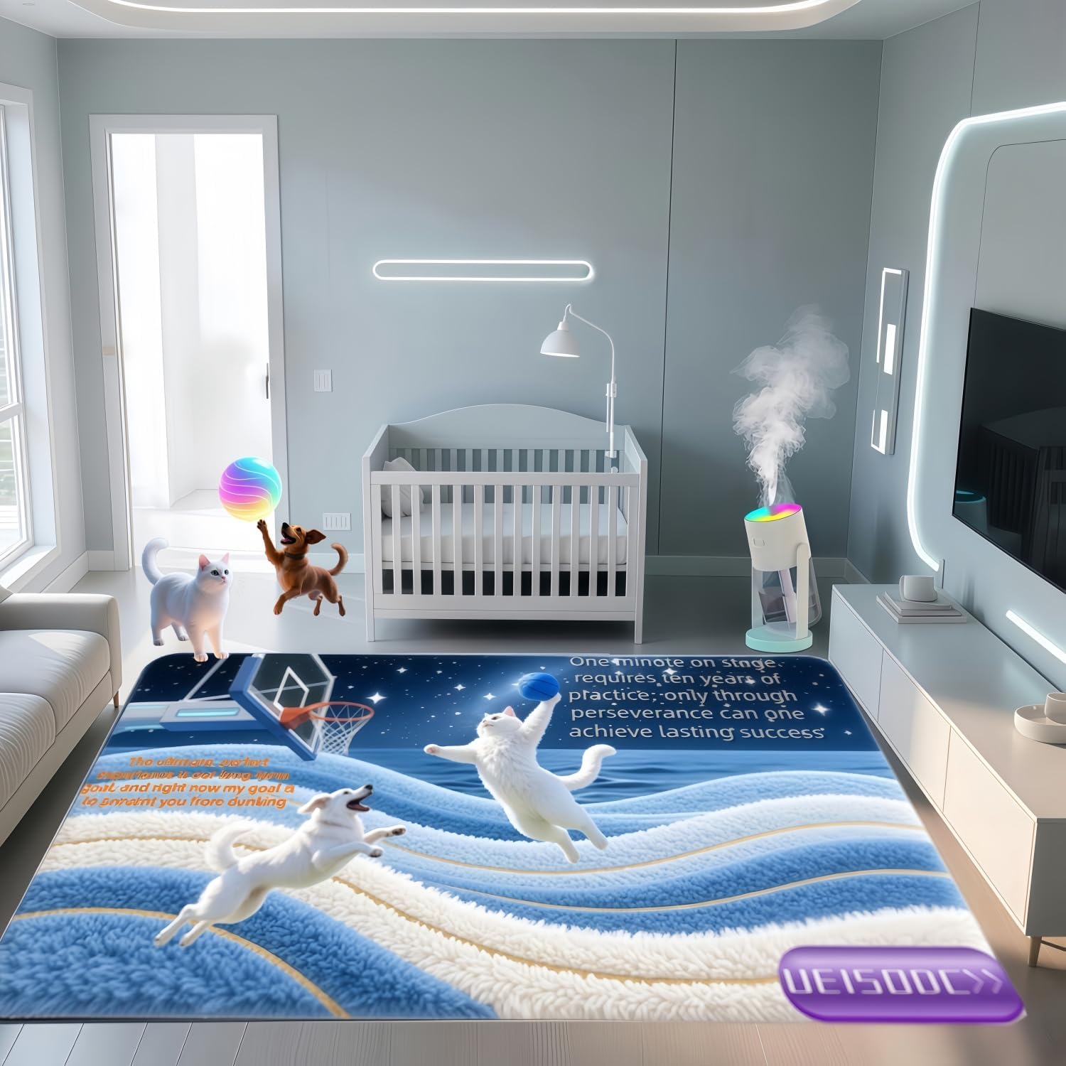 Outdoor doormat，bathroom non-slip mat, anti-slip, water-absorbent, decontamination and wear-resistant, 32*48 inches, TPR eco-friendly and odorless, exquisite pet-themed design to hide dirt，Dunk3