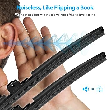 METO T6 Silicone Windshield Wiper Blades,19 and 18 inches (set of 2). Fit 2002-2011,2016-2020 Mini Cooper,2007-2020 Fiat 124 Spider,2016-2019 Mazda MX-5 Miata