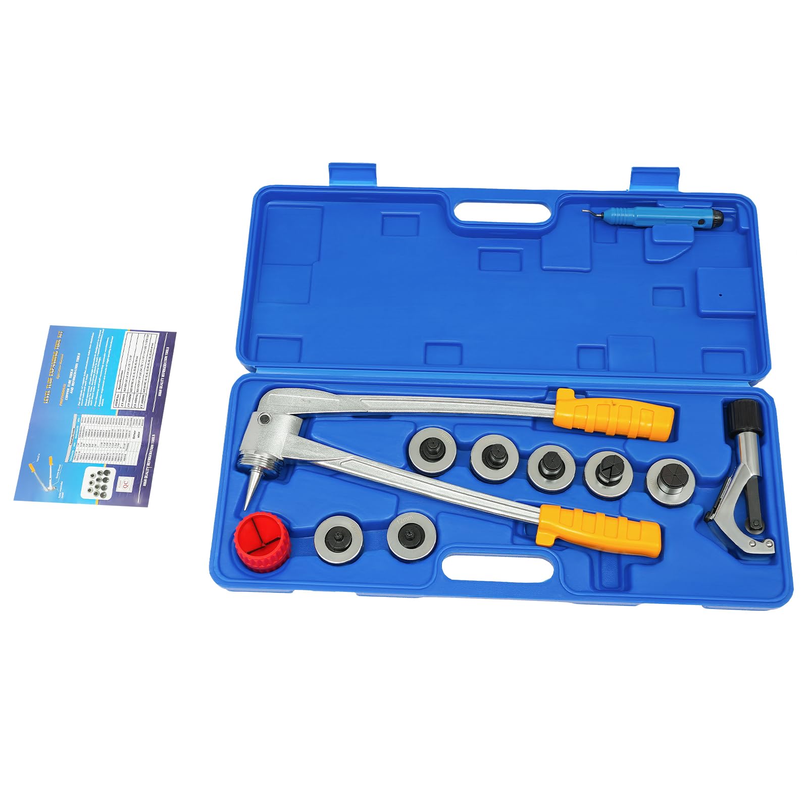 Aufweiter Pince à manchon en cuivre en acier avec sac de transport Kit d'outils de pressage pour climatisation Entretien et réparation 10-28 mm