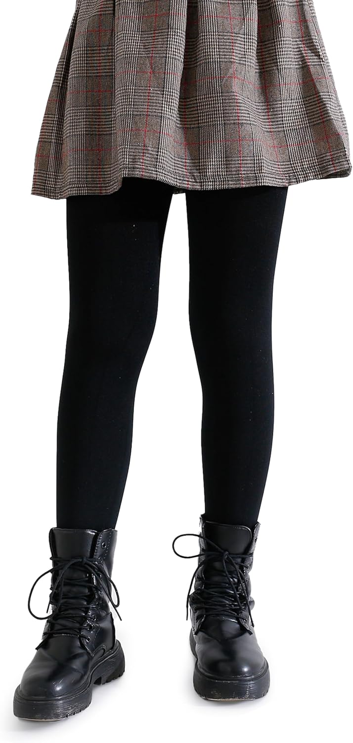 Pareberry Girl's Winter Fleece Lined Thick Microfiber Soft Tights for Kids Age 3-14 - Image 6
