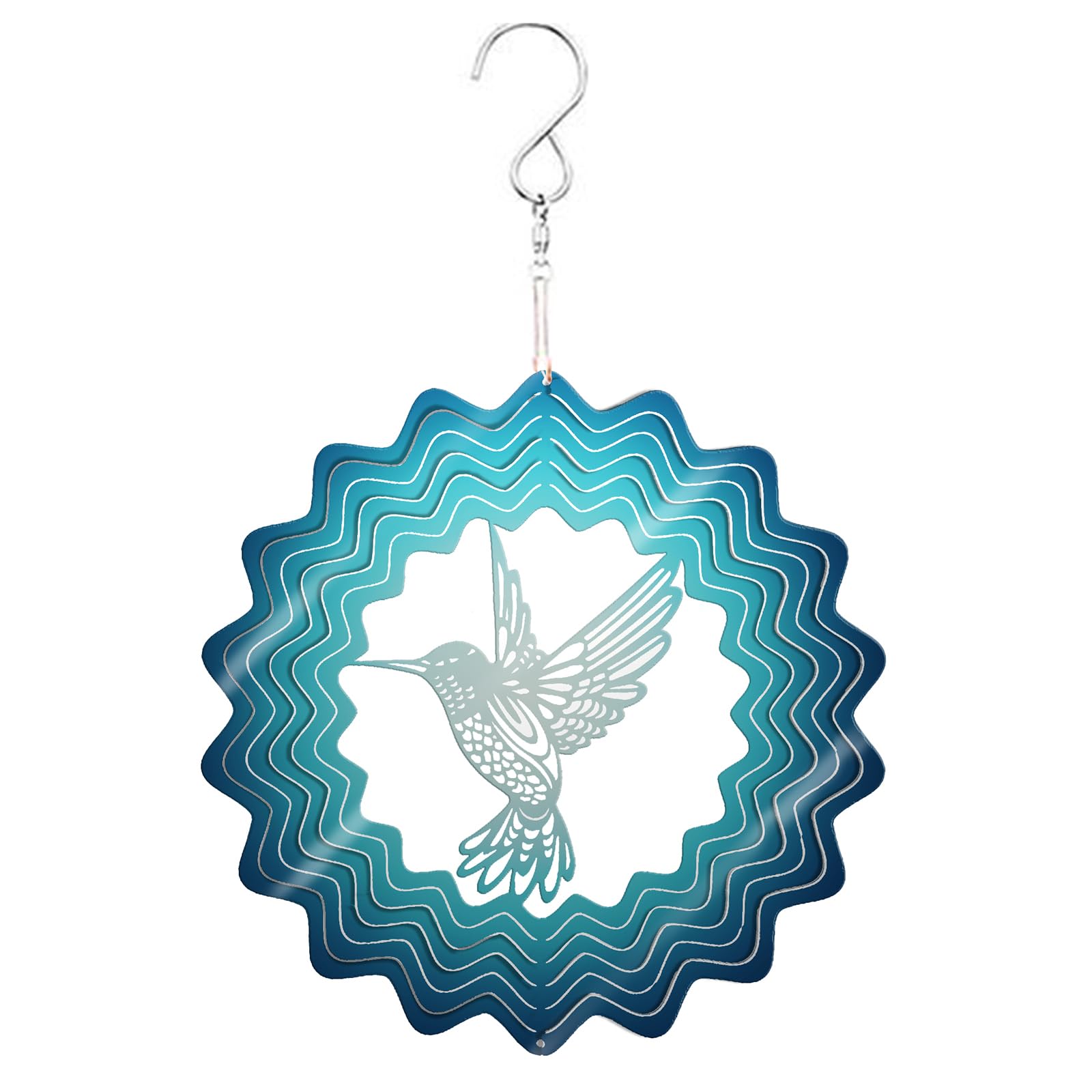 Primus Home & Garden Blue No.pt2302 Hummingbird Stainless Steel Hanging Wind Spinner