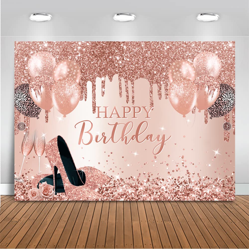Mocsicka Drippin Swag 16th Birthday Backdrop - 7x5 Ft Gold & Black Hip Hop Theme Party Decor