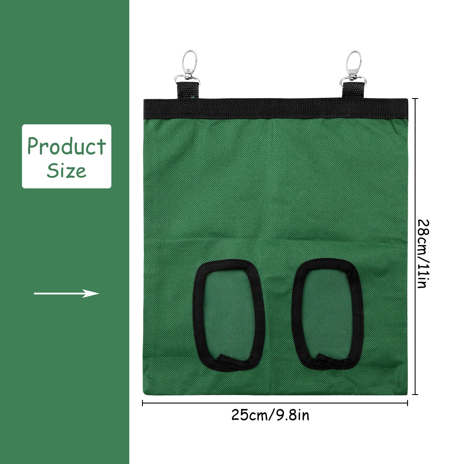 Rumyve Rabbit Hay Feeder Bag,Long Wear Feeder Bag,Oxford Fabric Hanging Bag,Small Animals Hay Feeder Bag for Rabbit Guinea Pig Hamster(Green) - Image 2
