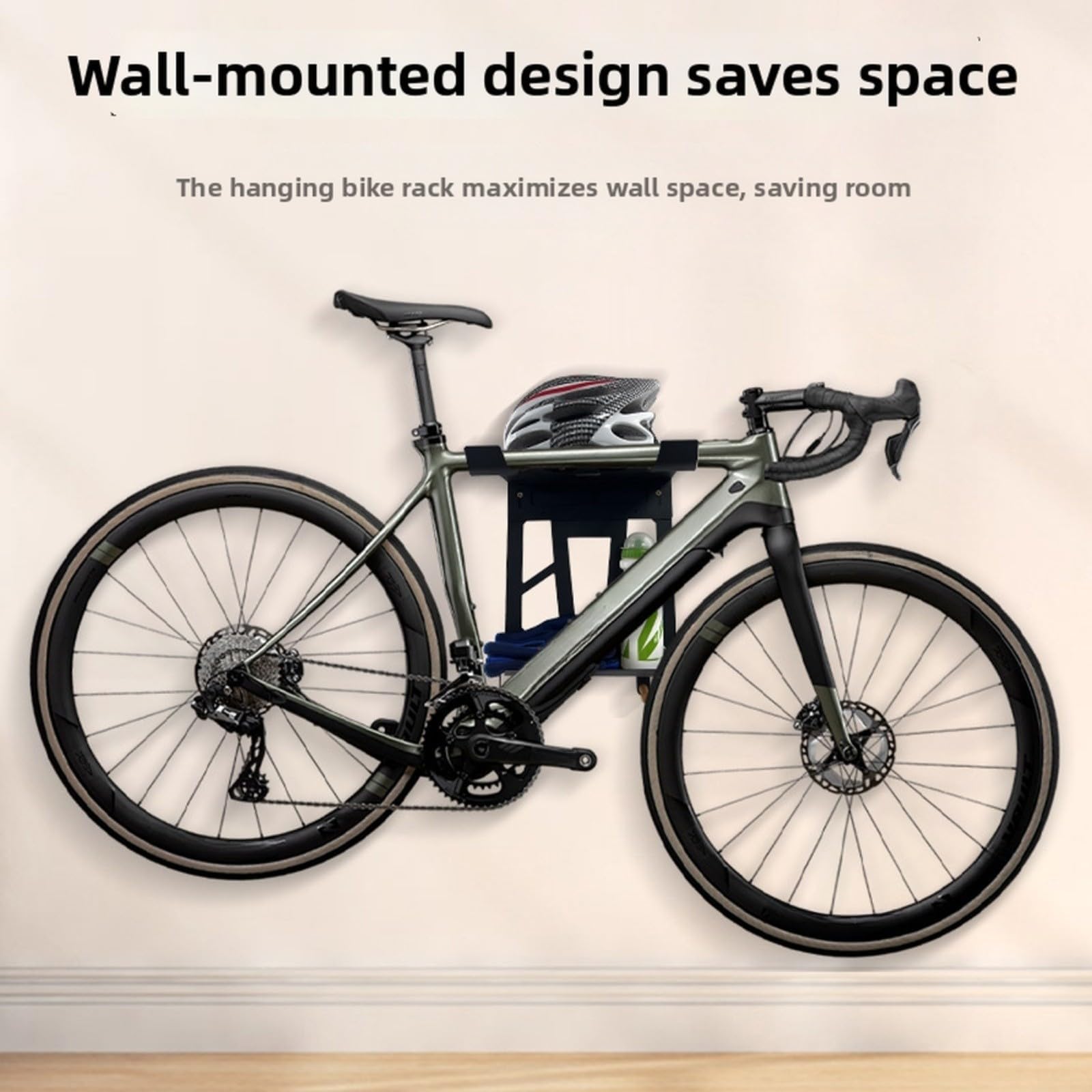 Portabici da parete per interni, multifunzione, in acciaio al carbonio, gancio per bicicletta, per conservazione, manutenzione, resistente all'abrasione, organizer verticale da garage per