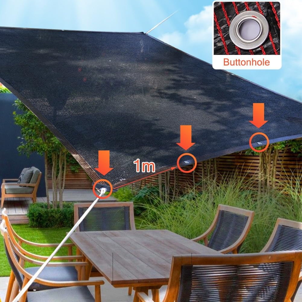 Schwarz & Sonnenschutz Netz für Gemüse und Gartenanlagen UV beständig verschiedene Größen 1x1 bis 8x15 Ideal für Gewächshäuser und Außenbereiche (3x5m)