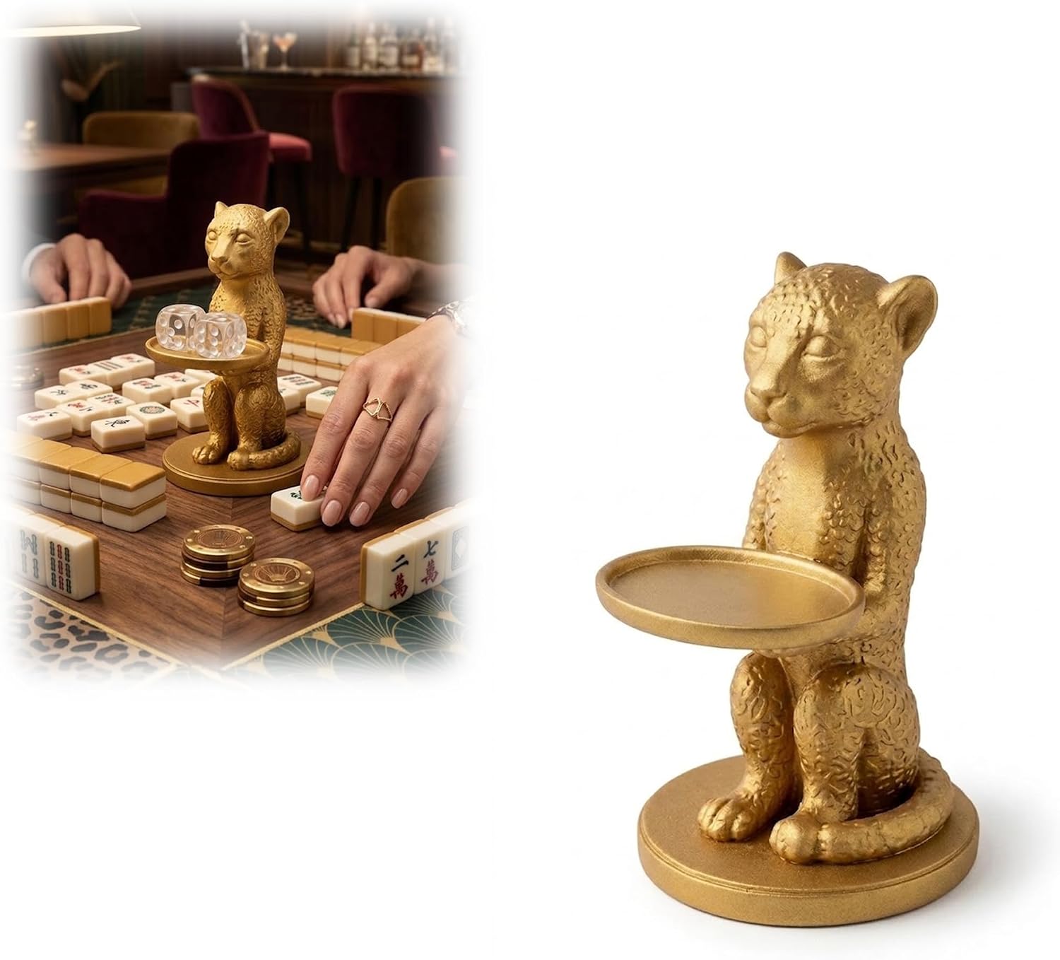 Cheetah Mahjong Dice Holder Creative 3D Printed Table Game Dice