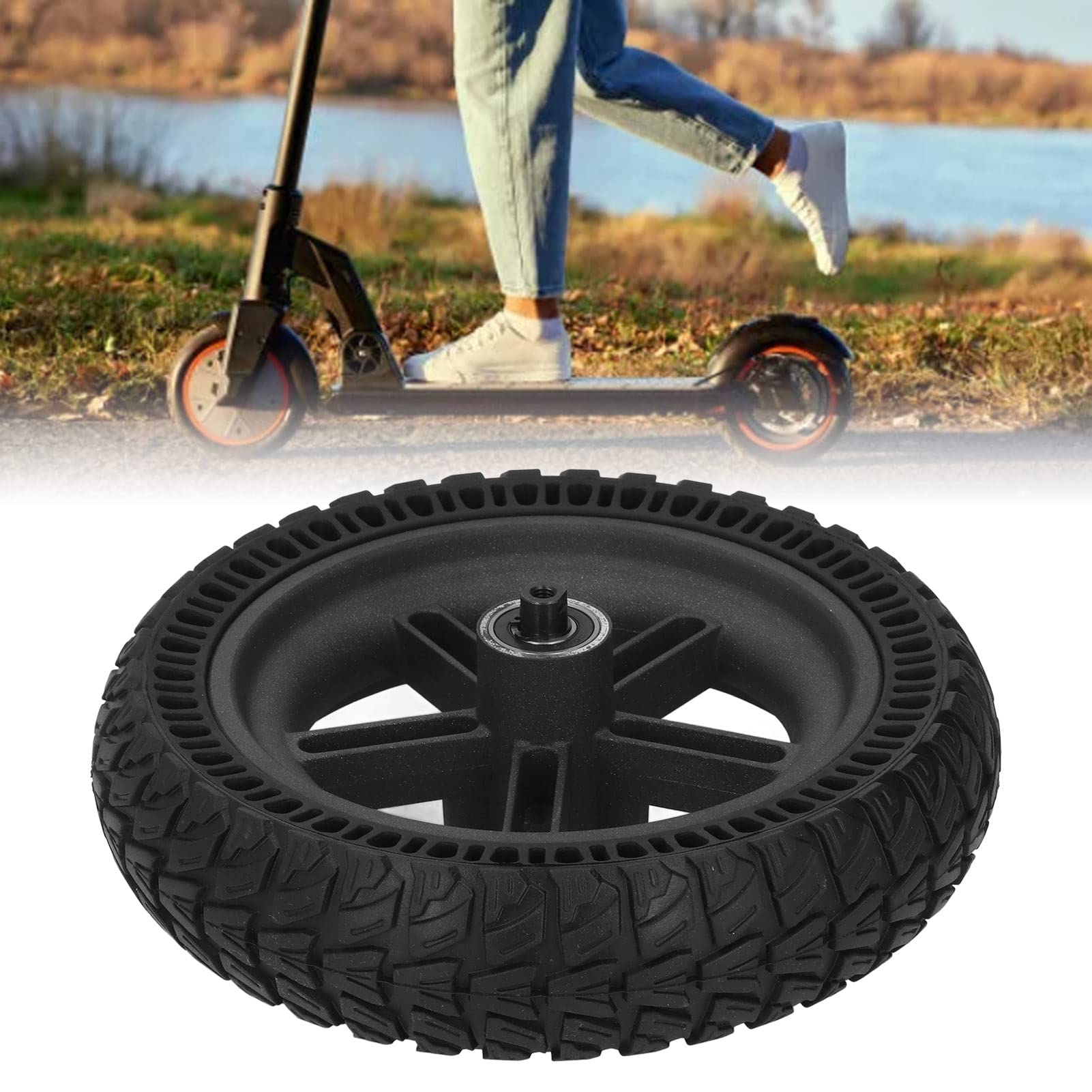 BuyWeek Roue Arrière de Trottinette Électrique pour Xiaomi M365 1S Lite Série, Pneu Solide de Roue Arrière de Scooter Électrique de 8,5 Pouces Antidérapant Résistant aux Chocs