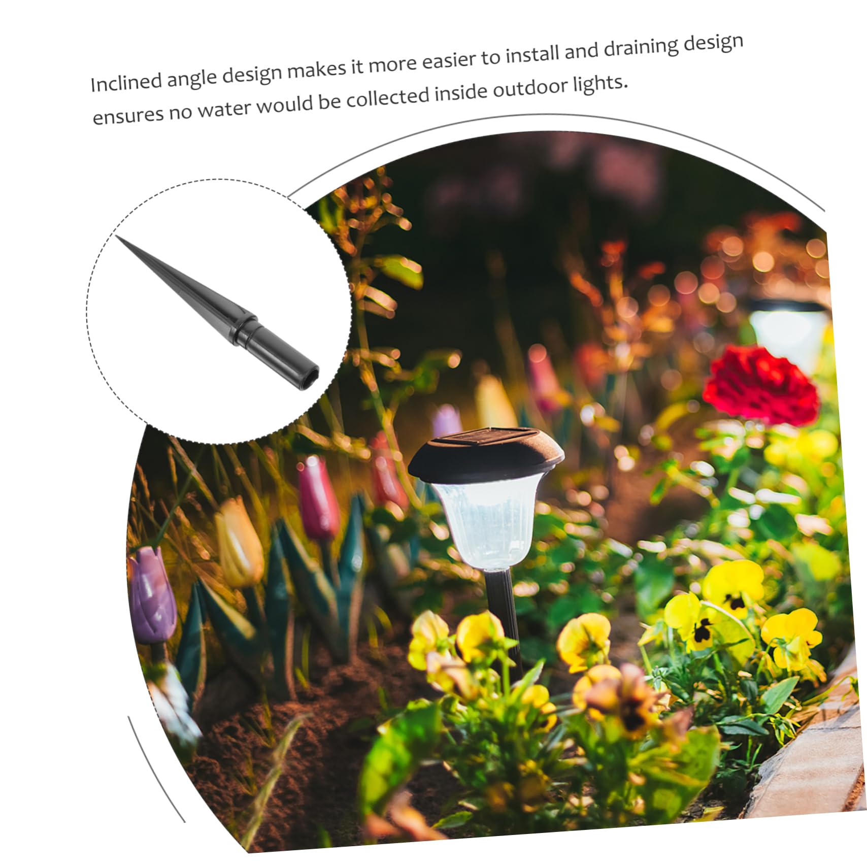 GANAZONO 8pcs Piquet De Terre De Jardin En Métal Pour Lampes Solaires Remplacement Piquets De Sol Extérieur Pour Cour Voie Patio Lampes Pôle