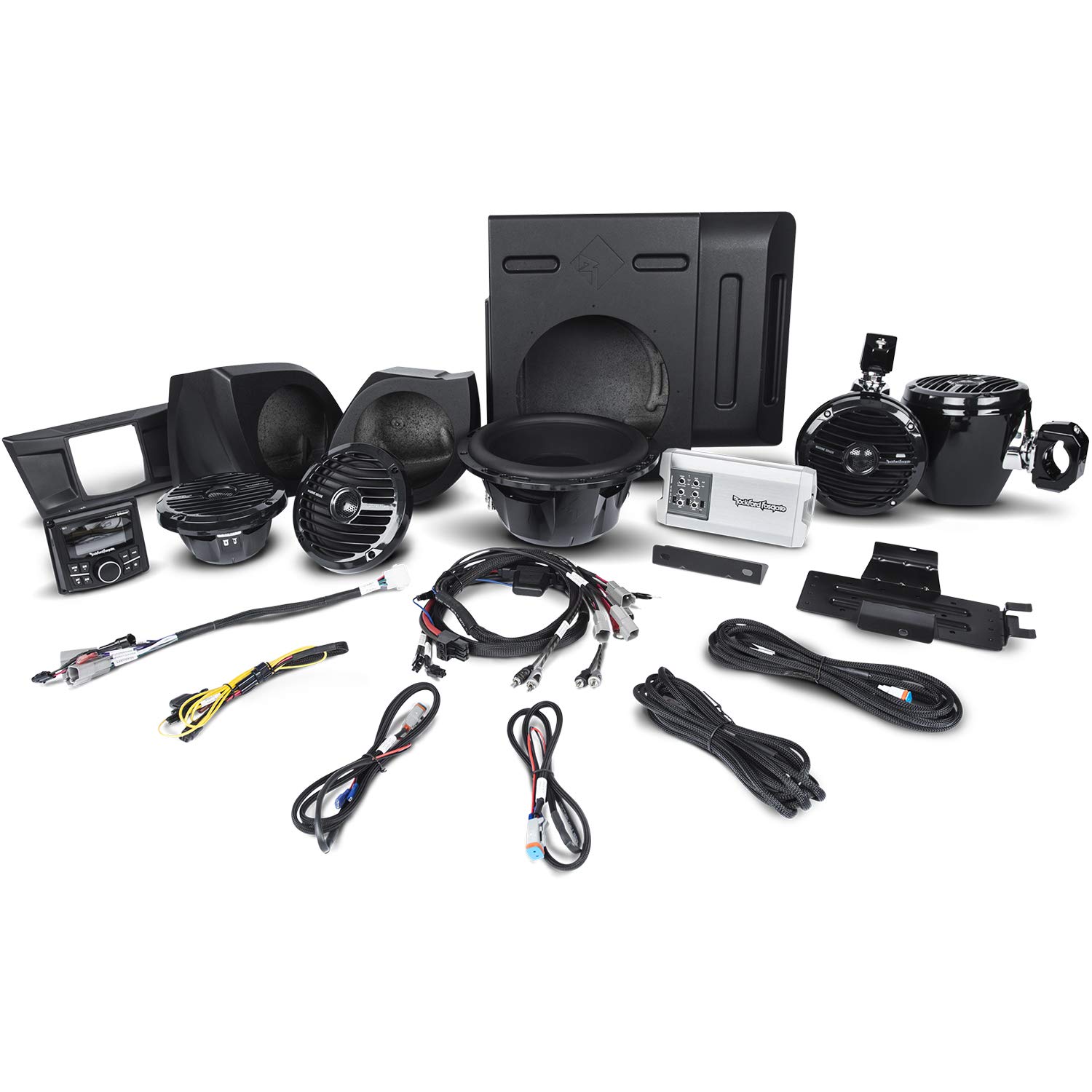 Rockford Fosgate YXZ-STAGE4 400 Watt Amplified Stereo, Front Lower Speaker, Subwoofer, and Rear Speaker Kit for Select 2016-2020 Yamaha YXZ Models