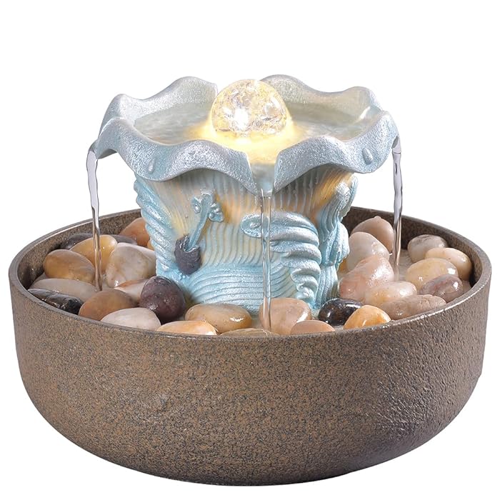 Buy GOSSI Tabletop Fountain Indoor Fountain Seaside Wave Feeling Water