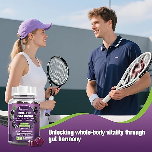 Miniatura 5 de Gomitas de probióticos pre post, 5 en 1 probióticos prebióticos posbióticos digestivos con fibra, 120 mil millones de CFU de probióticos para la