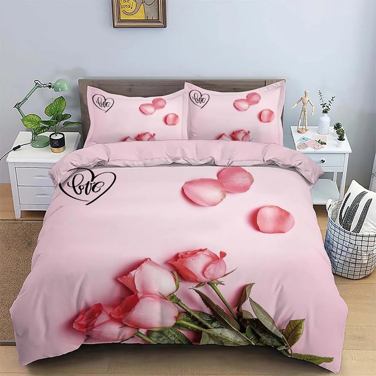 Parure de lit 200x200 romantique rose pour sublimer votre chambre à coucher