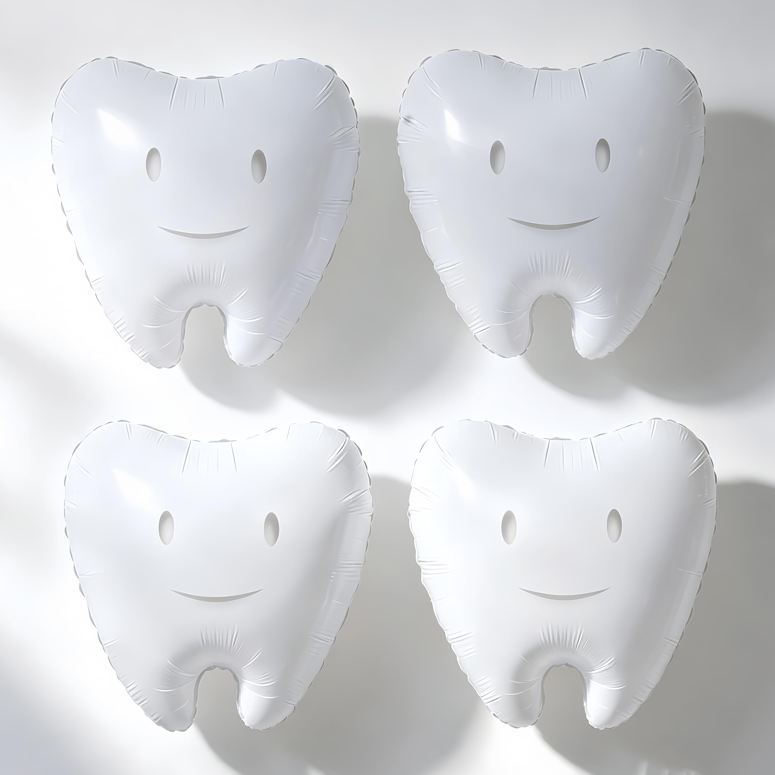 4Pcs White Tooth Balloons/Braces Celebration Party/Getting Braces Party/Dentist Dental Graduation Decor/Tooth Balloons for Orthodontic Clinic/Dental School Graduation/Registered Dental Hygienist