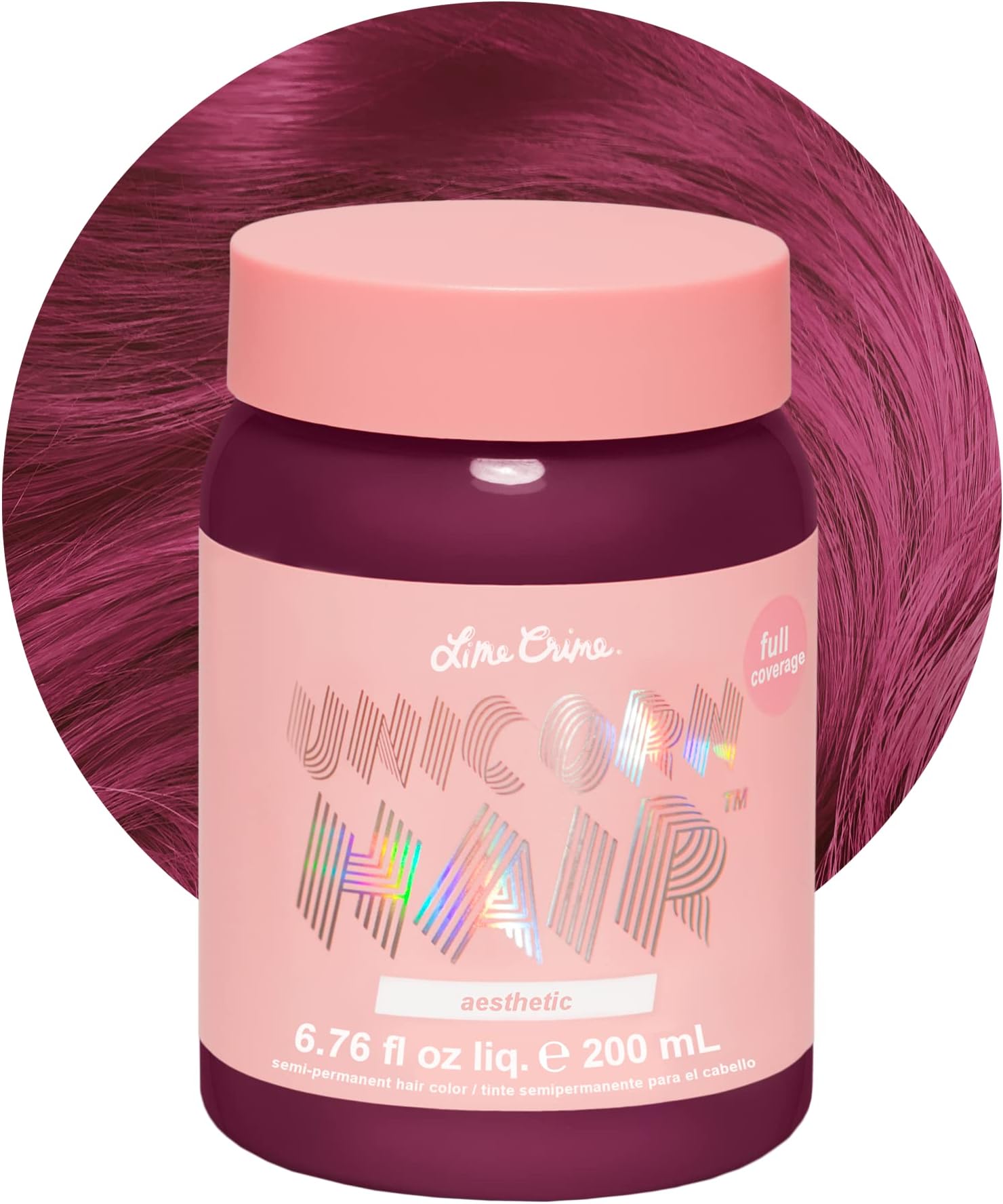 Lime Crime Unicorn Hair Semi-Permanent Hair Dye Aesthetic (Mauve) Fantasy Hair Color, 6.7 Ounces