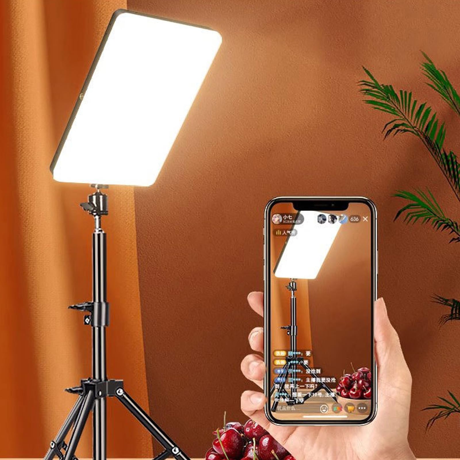 Pannello luminoso per fotografia con LED e treppiedi per migliorare lo streaming live e le riprese in studio Live Streaming