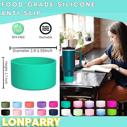 Miniatura 2 de Paquete de 4 botas de silicona para Stanley Cup 40 30 onzas, bota de vaso para Stanley IceFlow de 20 onzas y 30 onzas, protector inferior para