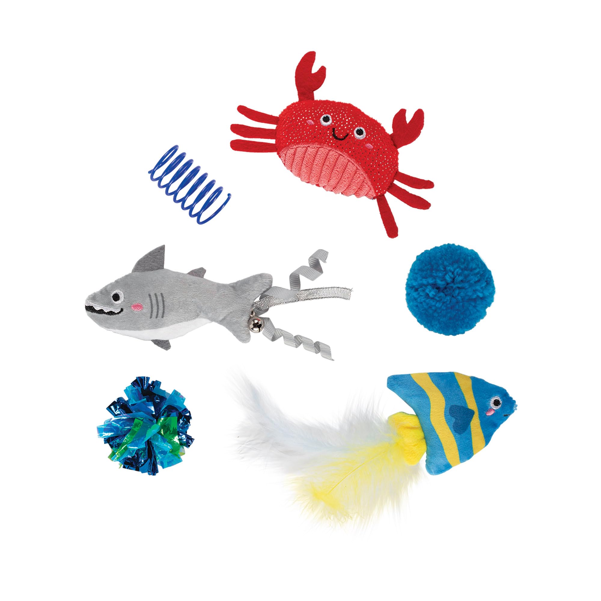 Fringe Studio 6PCS Multipack Cat Toy Set "WATER YOU WAITING FOR?", Pet Shop Collection (610022), Multicolour