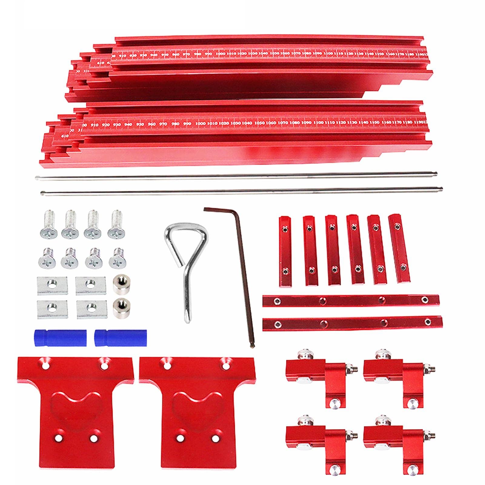 Keptfeet Strumento per la Lavorazione del Legno,Set di binari per in Lega | di Alluminio - Set di Giunzione per binari di Guida in Alluminio per la Lavorazione del Legno Set di binari per seghe