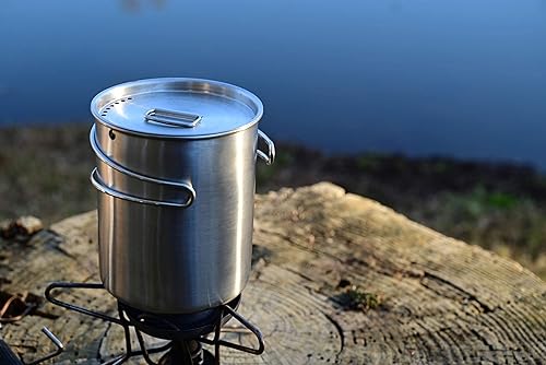 Miniatura 9 de Canteen - Botella de agua de acero inoxidable con taza de campamento anidada y tapa para bolsa de insectos, equipo de bushcraft, cantina de metal