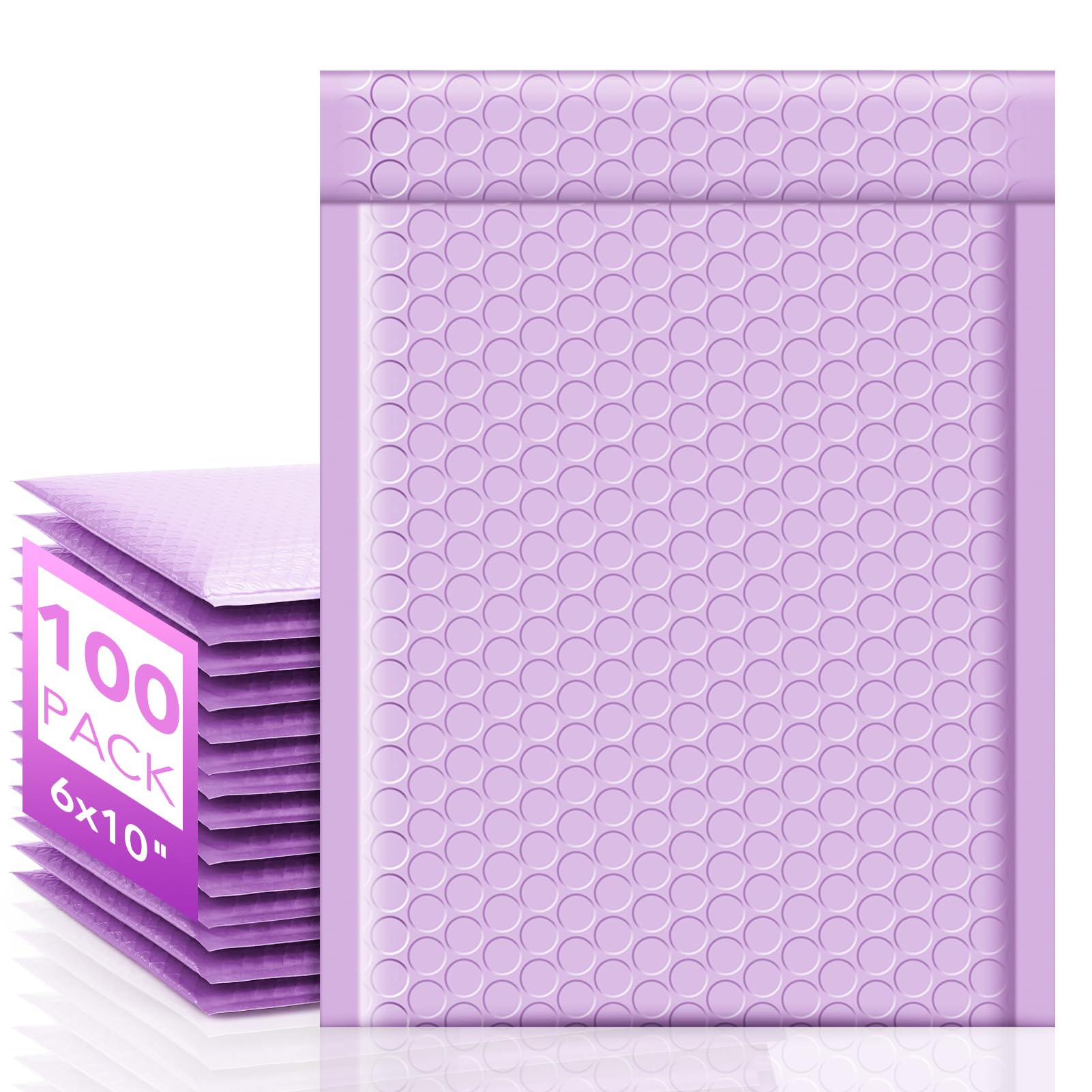 Bubble Mailers Fuxury 4x8" 100 Pack Pink Usable Size 4x7" Small