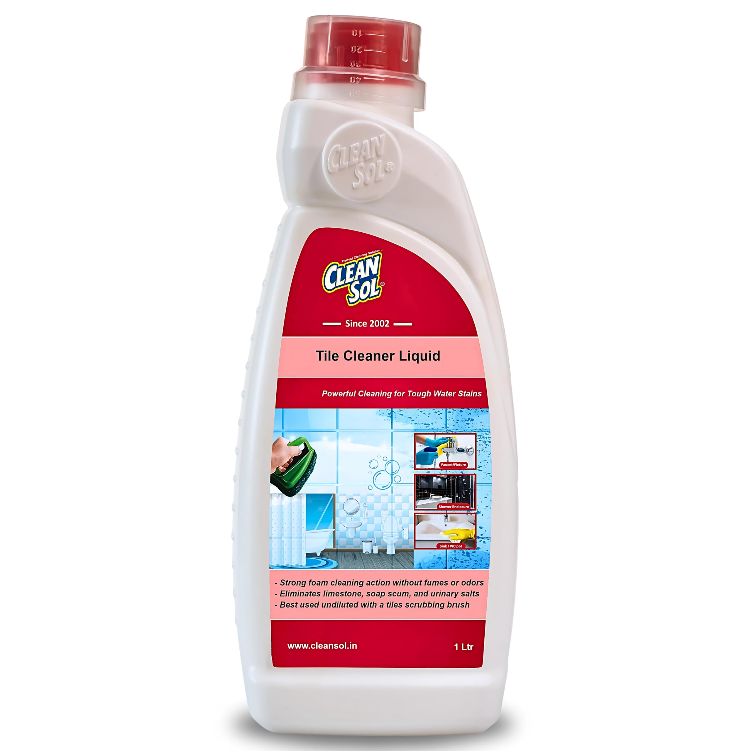 Cleansol Tile Cleaner Liquid Strong Heavy Stain Remover - 1L