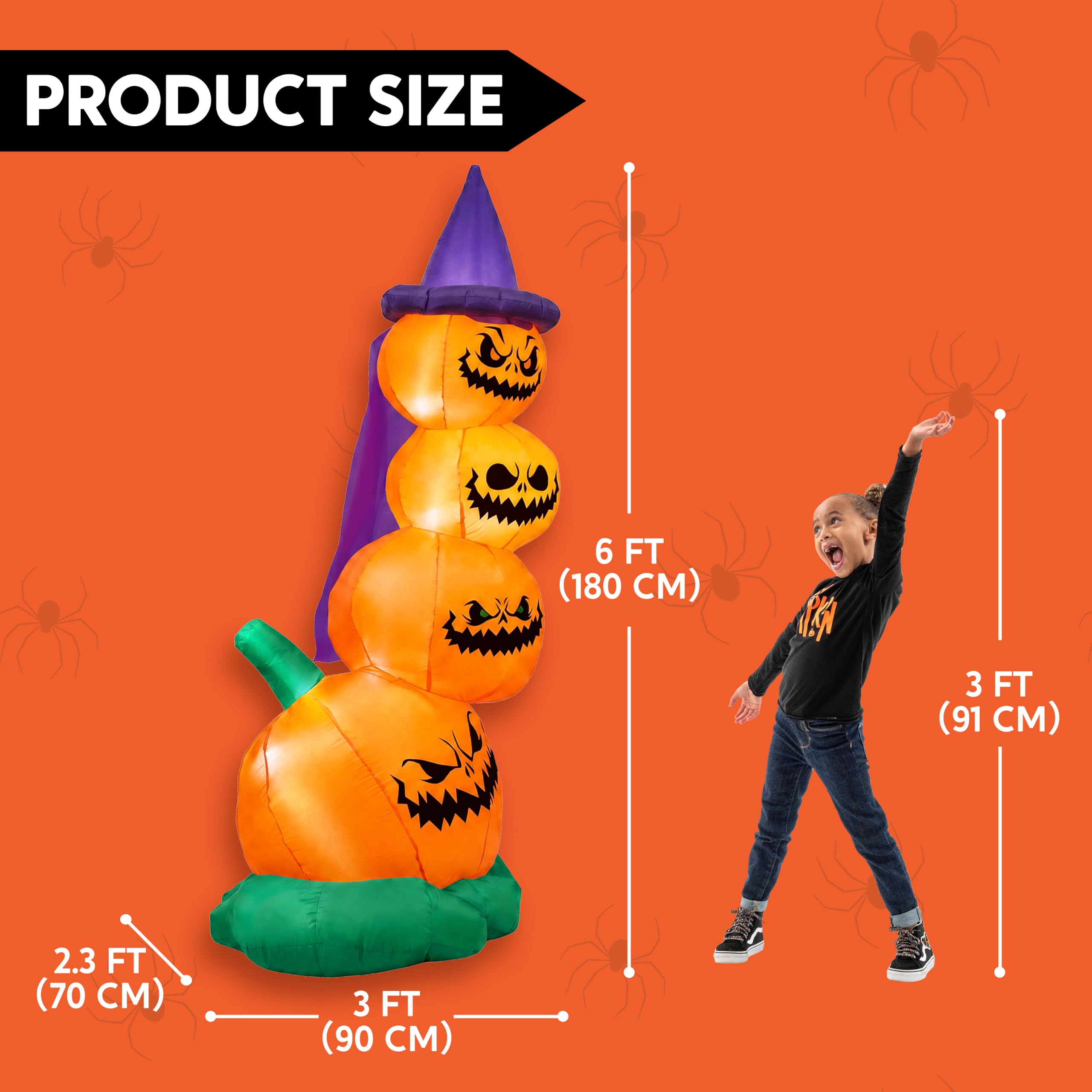 Joiedomi 6 FT Halloween Gonfiabili Zucche all'aperto