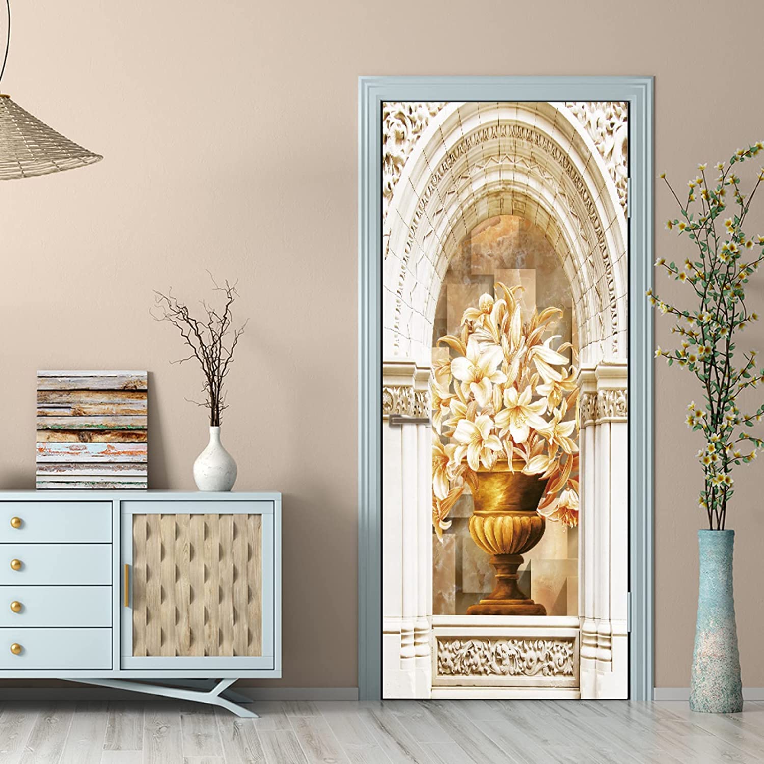 Autocollant Porte 3D Vieux Camion - 80x200 Cm, Vinyle étanche Auto-adhésif, Décoration Salon/chambre