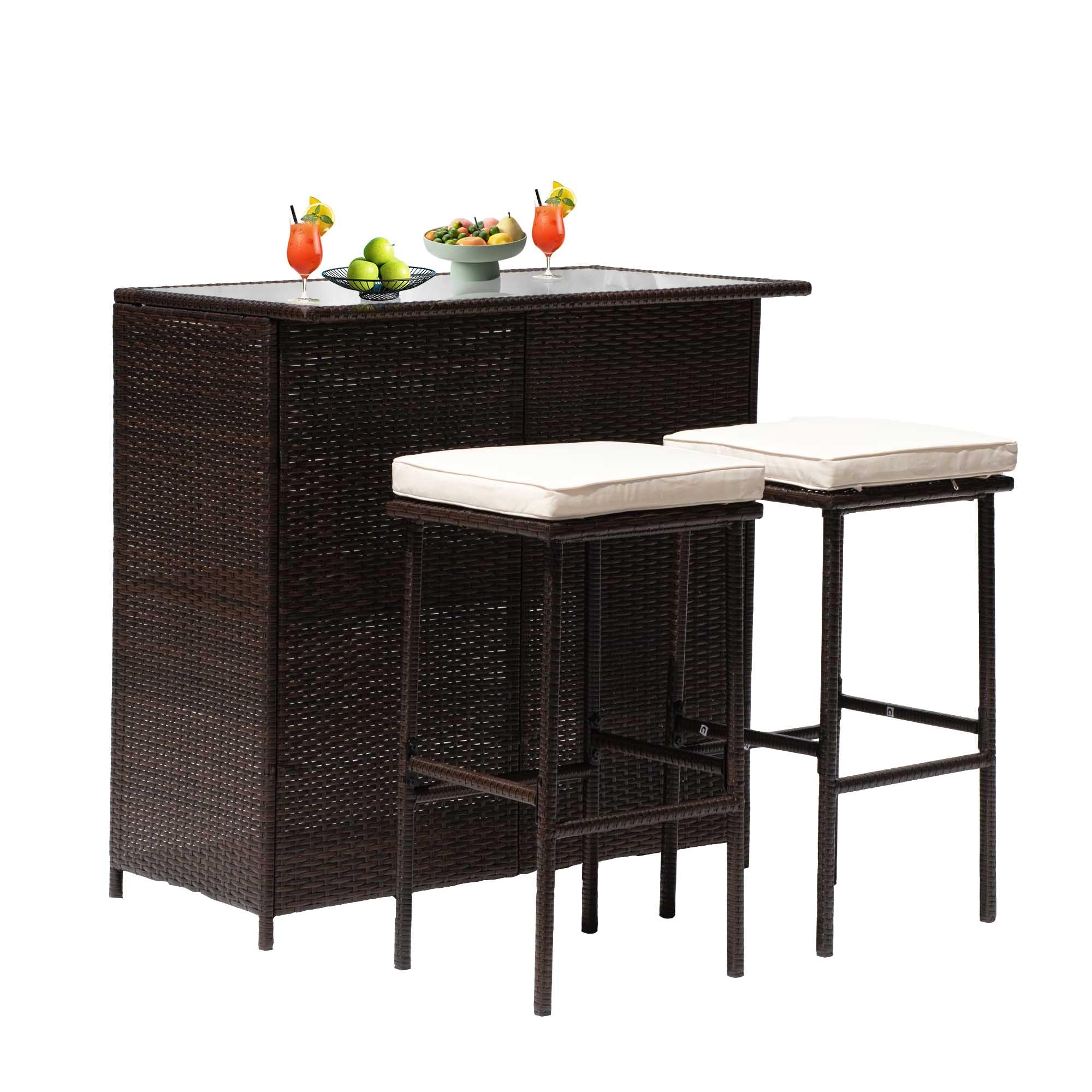 PayLessHere Rattan Bar Set 3Pcs