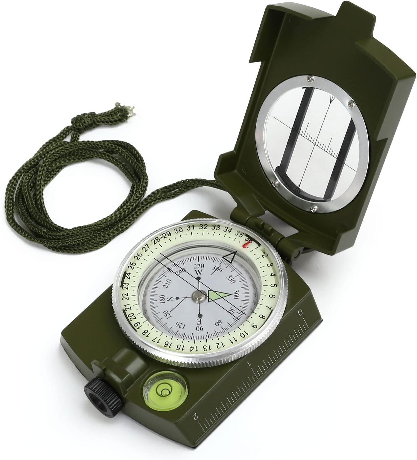 GWHOLE Compass Waterproof Hiking Military Navigation Compass with Pouch Lanyard, English User Guide Included