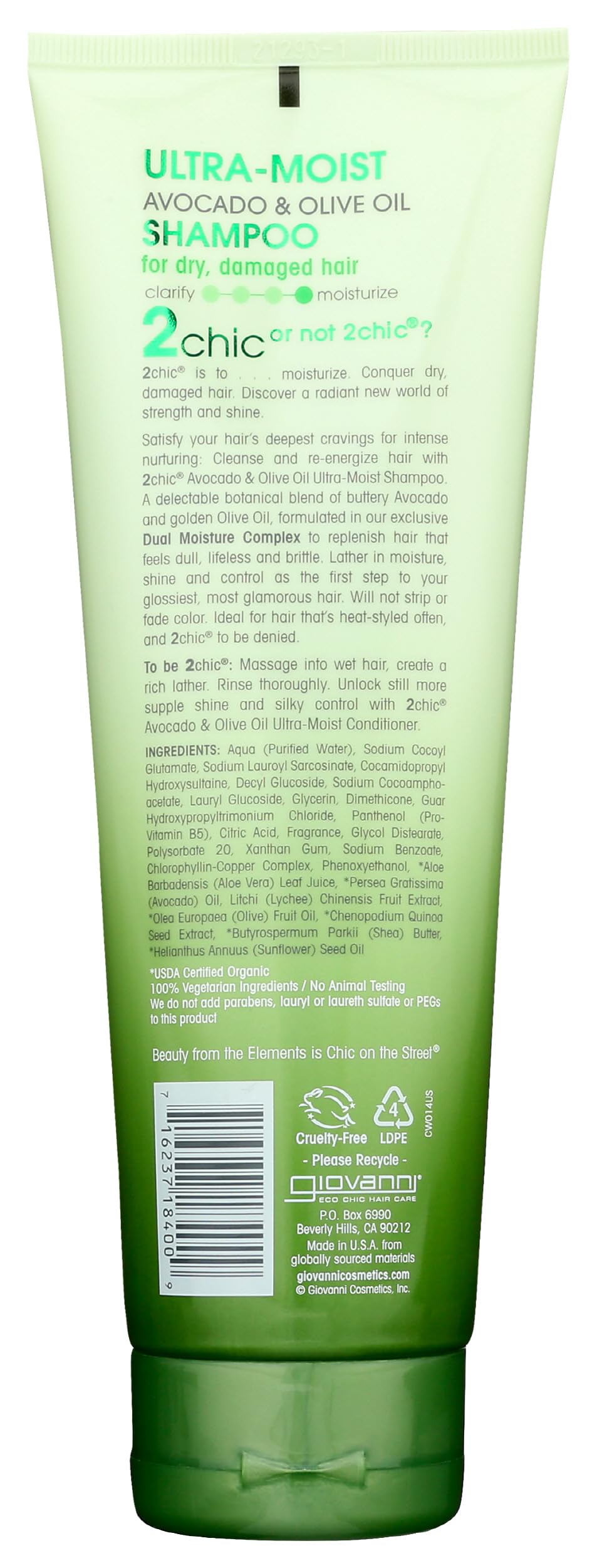 Giovanni 2chic Ultra-Moist Shampoo - Avocado & Olive Oil, Creamy