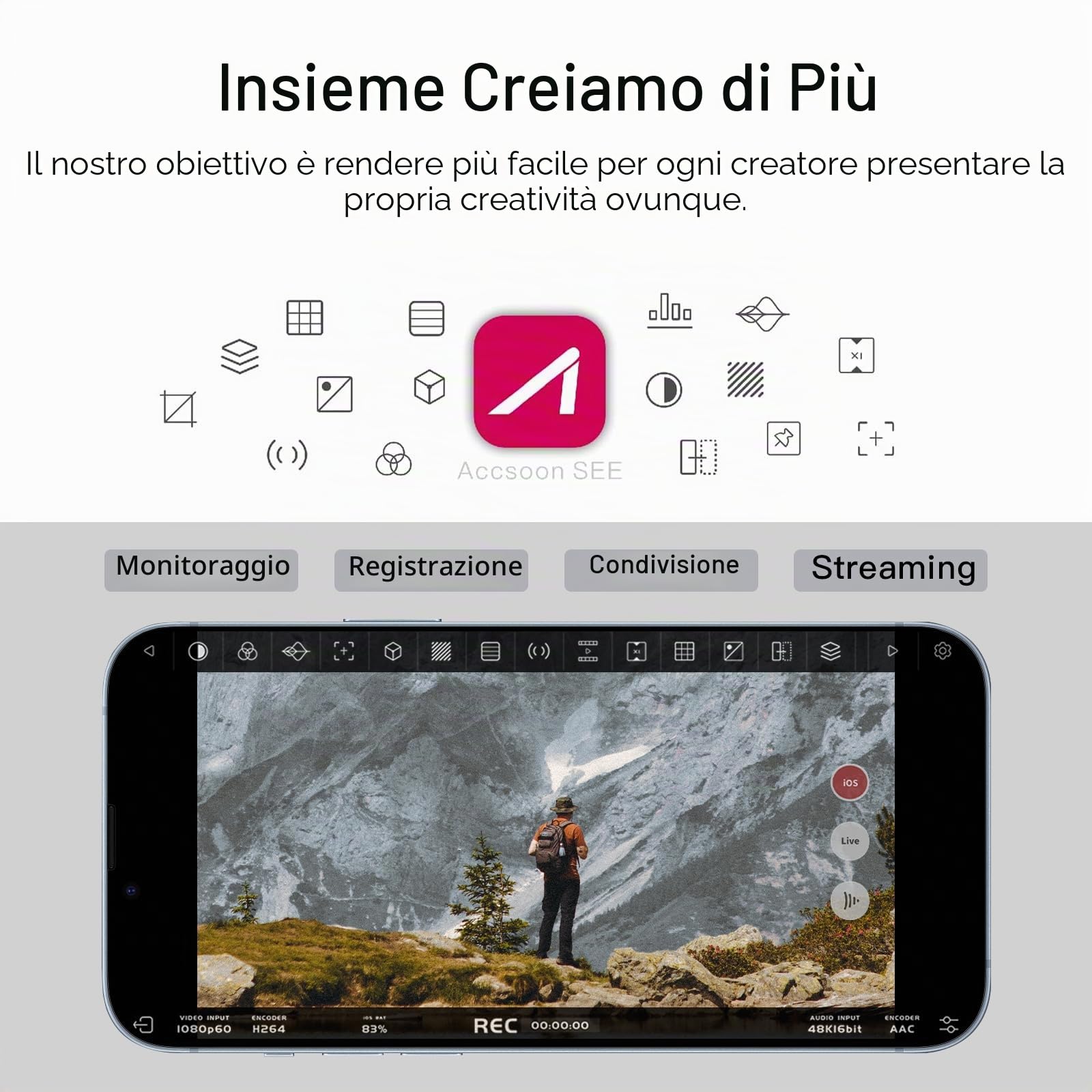 Accsoon SeeMo adattatore di acquisizione video da HDMI a USB C per TelePhone e iPad, supporto video 1080P 60FPS e monitoraggio/streaming/registrazione in tempo reale-Bianco