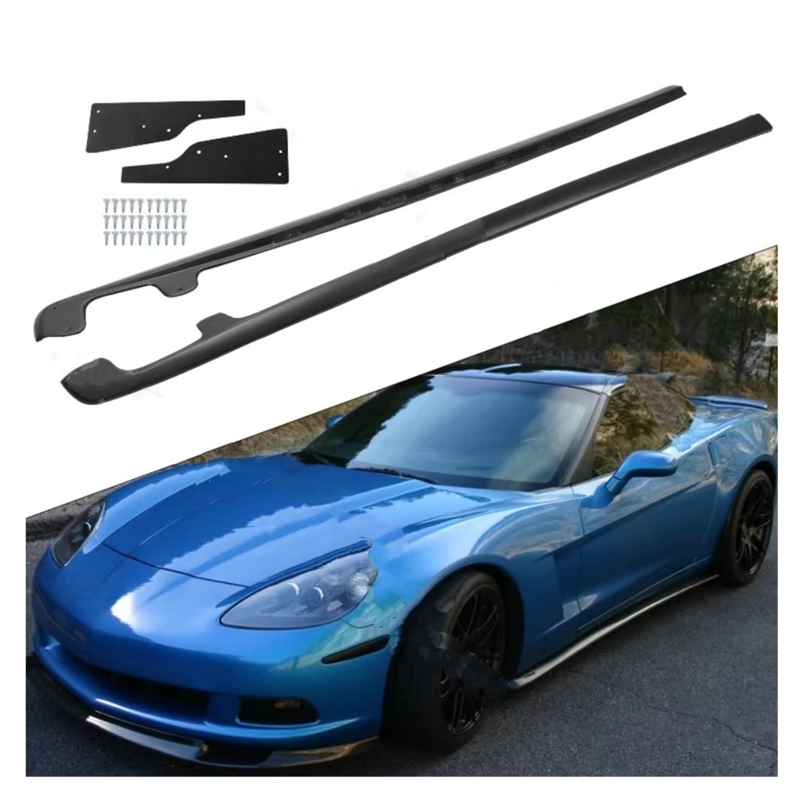 Voiture Jupes Latérales Jupes Latérales Garde-Boue Panneau À Bascule pour Chevrolet pour Corvette pour C6 pour Base ZR1 pour Modèles Carrosserie Large 2005-2013