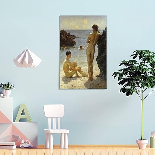 Miniatura 4 de Henry Scott Tuke - Póster decorativo de 1923, para sala de estar, dormitorio, 20 x 30 pulgadas