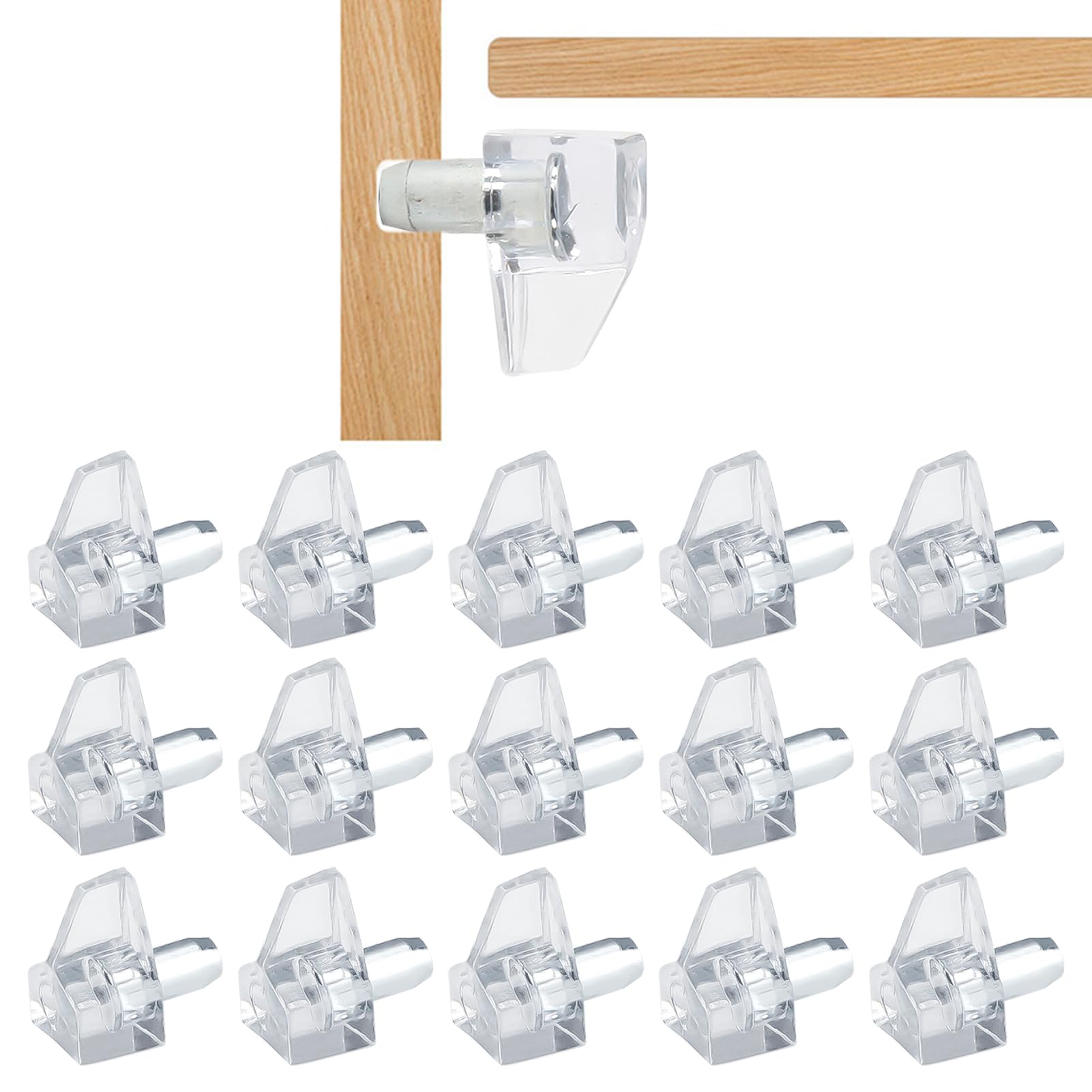 Clip Per Mensole Trasparenti - 30 Pezzi Per Mobili, Scaffali, Cucina - Fori 5mm - Foto 3