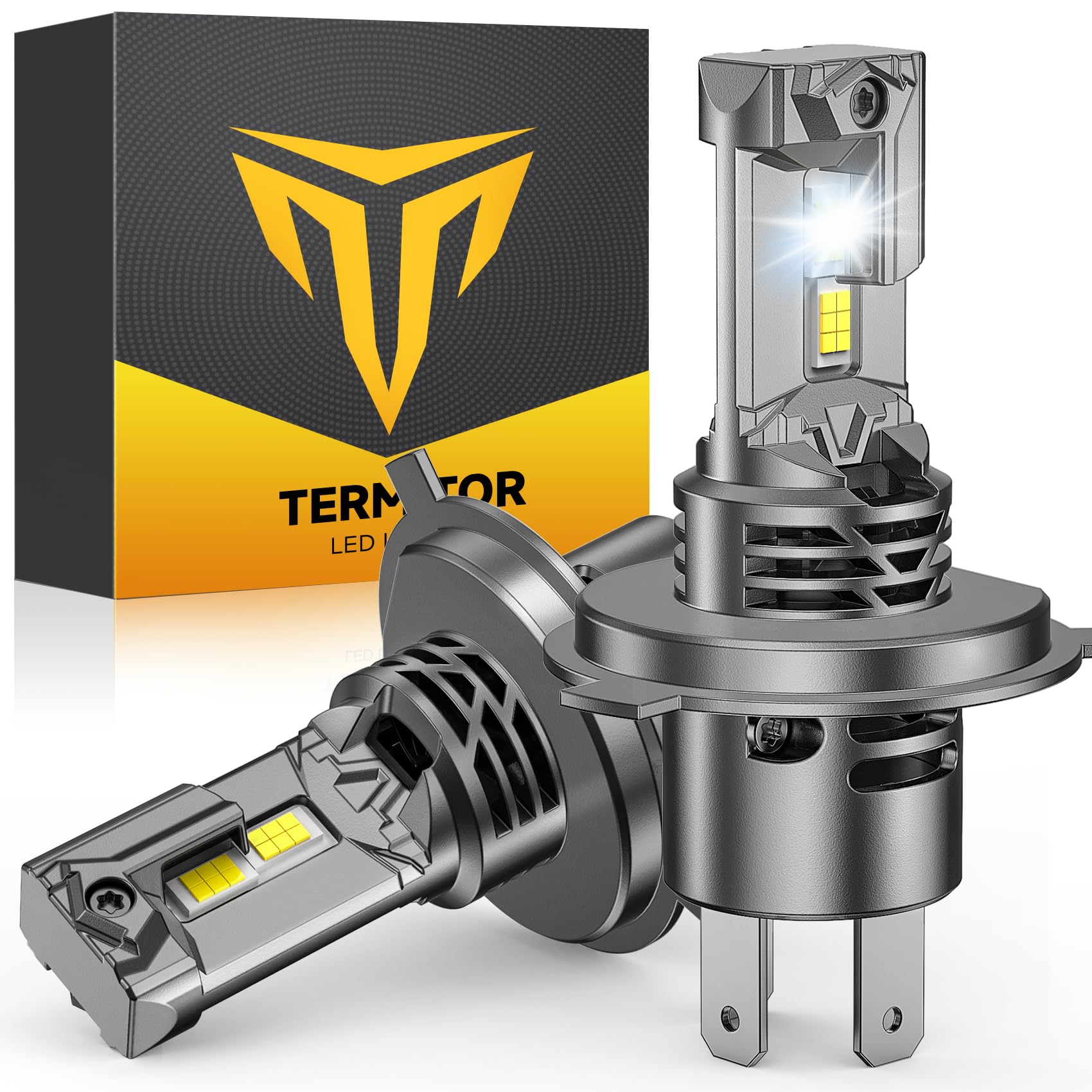 H11/H9/H8 9005/HB3 LED Light Bulb Combo, 100000LM 1200% Brighter 1:1 Mini Size 6500K H11 9005 High&Low Bulbs, 10 Year Extend Lifespan, Quick Install, Turn Signal Light Assemblies Pack of 4 — view 14