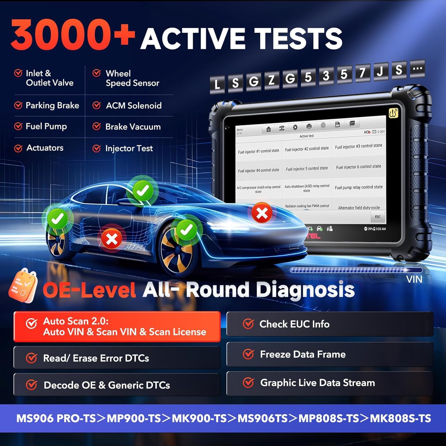 Autel MaxiSYS MS906 PRO-TS Diagnosegerät Auto, 2026 MS906 Pro TS Ver Verbesserter MS906MAX MS906PRO MP900TS MP900BT, Fortschrittliche TPMS, CAN FD&DoIP, Bidirektionales, 3K+ Aktive Tests, 36+ Dienste