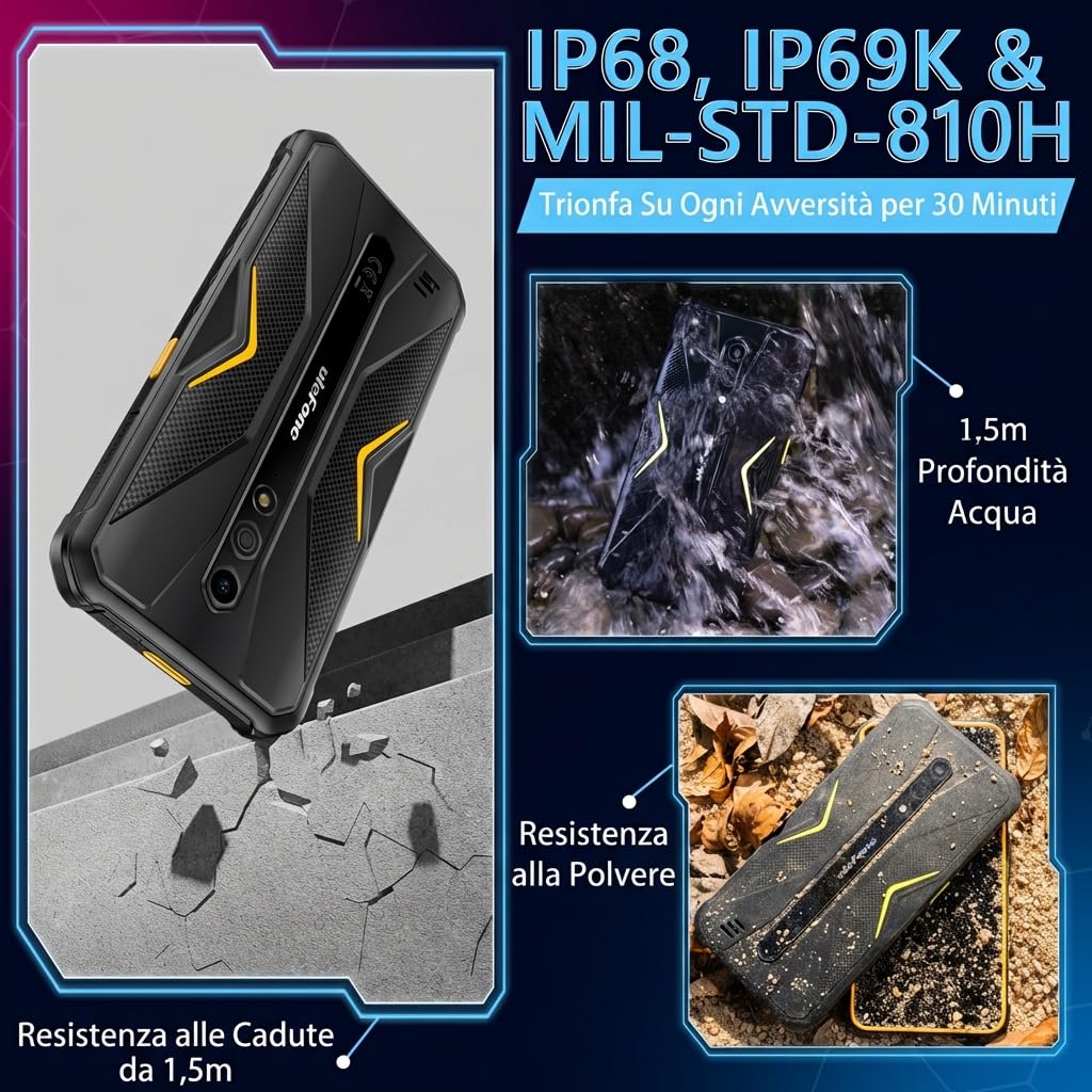 Ulefone Armor X12 Pro Android 15 Telefono Antishock 4860mAh - Dettaglio