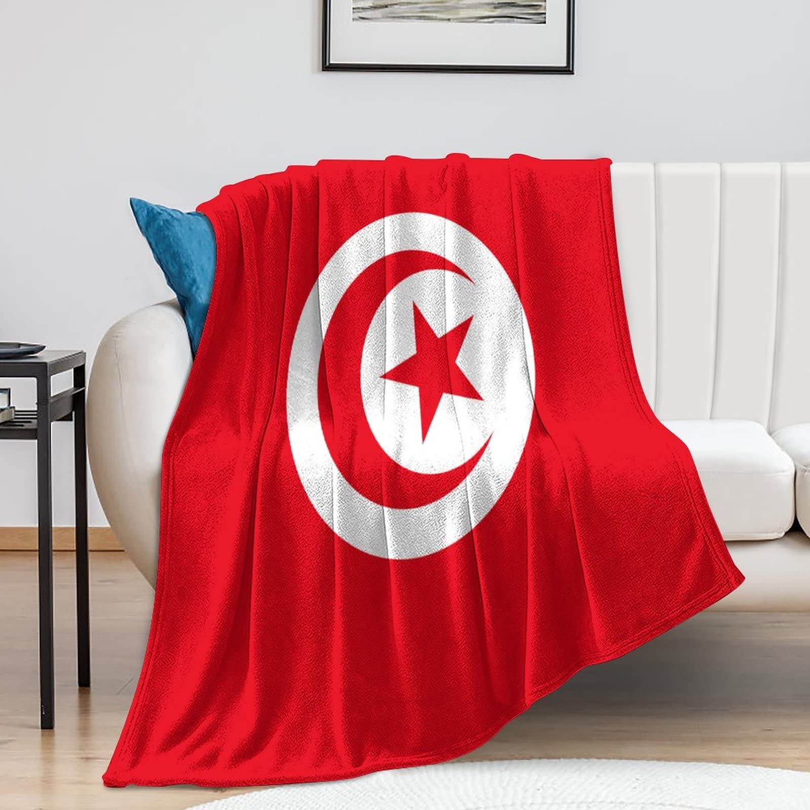 Couverture Tunisie en peluche réversible : chaleur double face pour canapé