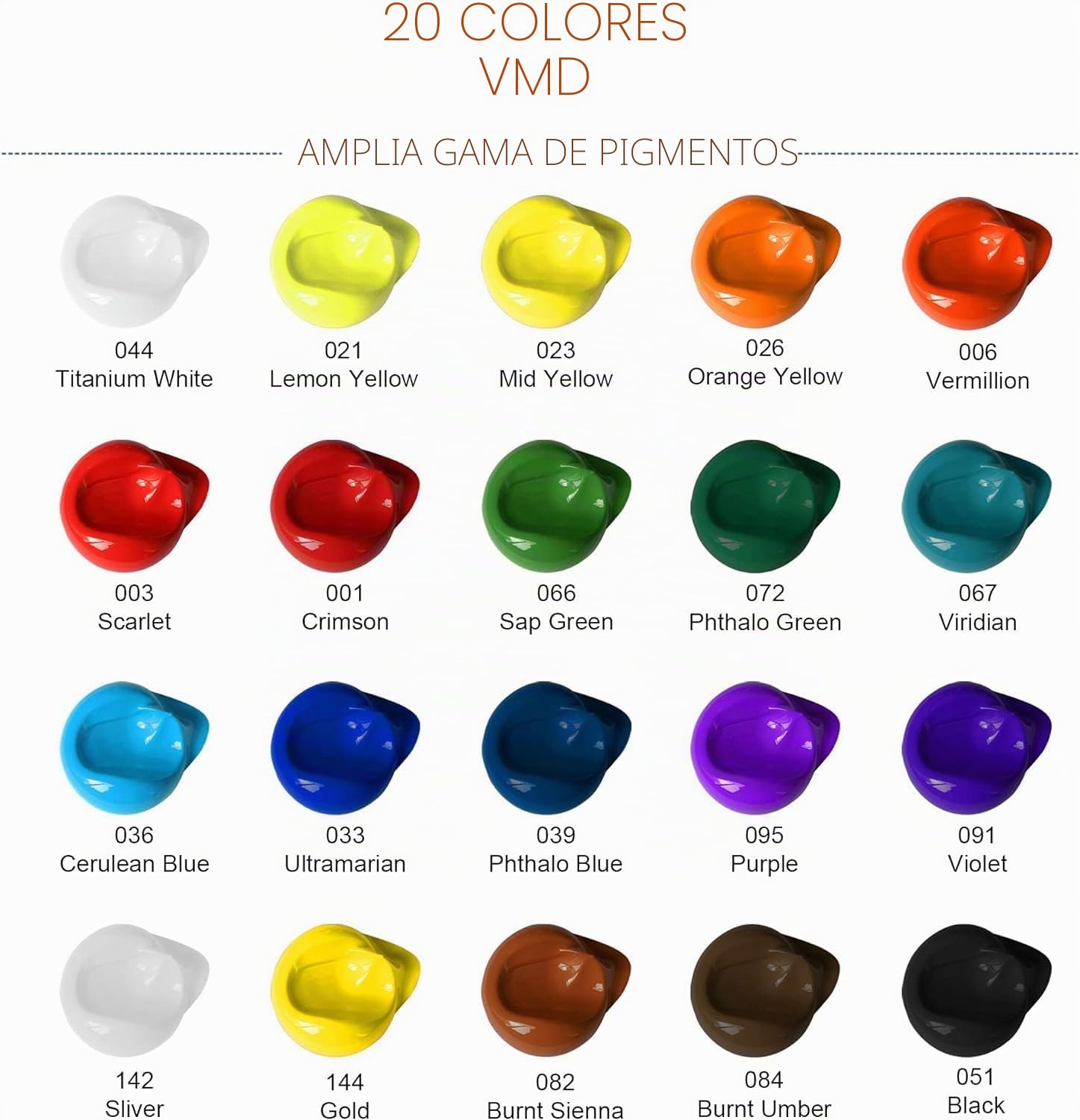 Set de Pintura Acrílica de Calidad Artística 20 Colores×75ml