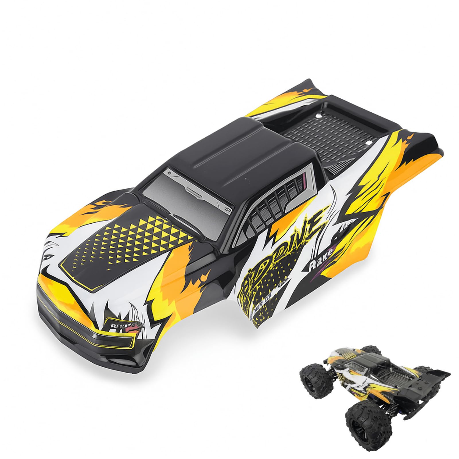 Shipenophy RC Car Spare Shell, RC Car Body Shell for Car Replacement, PVC Impact Resistance High Elasticity Assembly Accessory RC Car Shell for 1/16 Model