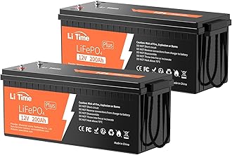Litime 2 Packs 12V 200Ah Plus Lithium LiFePO4 RV Battery, Max. 15000+ Deep Cycles Battery, 200A BMS, 2560Wh Energy, FCC&UL Certificates, Perfect for Camper, Solar, Off-Grid,Van, Marine etc.
