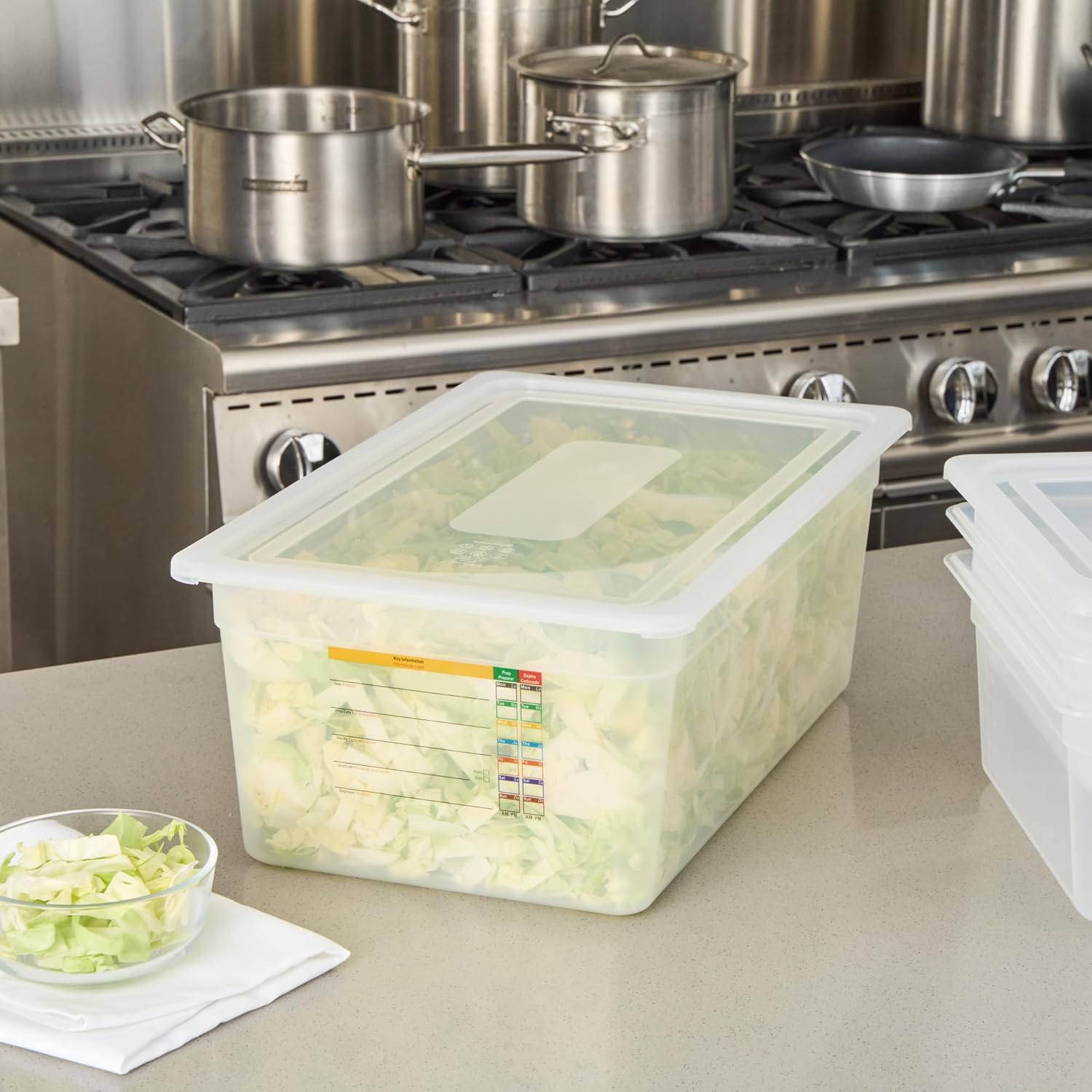 Restaurantware Food Container Lid 10 Pack of Fits Full-Size Pan Plastic Reusable Food Storage Lid Clear Catering Food Container Commercial Kitchen Use